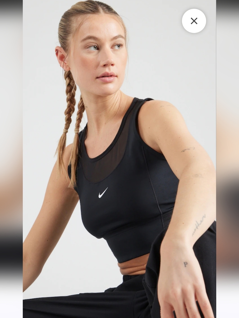 NIKE PRO DRI FIT Crop Training Tank Top Tight Fit Black SMALL Mesh Athletic Gorp